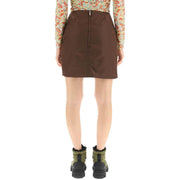 Ganni Brown Acetate Mini Skirt