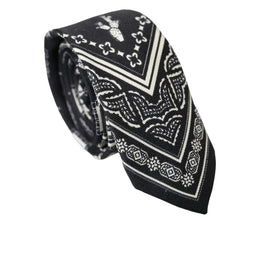 Dolce & Gabbana Black And White Silk Tie