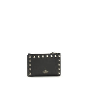 Valentino Garavani Black Calf Leather Bos Taurus Wallet