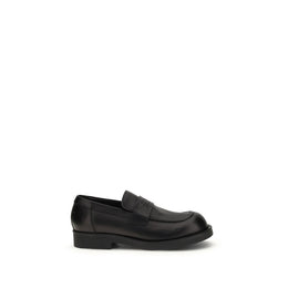 MM6 Black Calf Leather Bos Taurus Slip-On Loafers