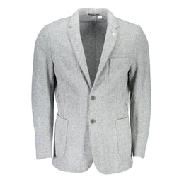 Gant Gray Polyester And Wool Blazer