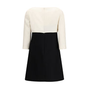 Valentino Black Fleece Wool Cocktail Dress