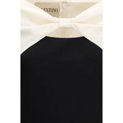 Valentino Black Fleece Wool Cocktail Dress