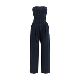 Agolde Blue Cotton Jumpsuit