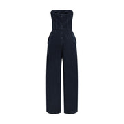 Agolde Blue Cotton Jumpsuit