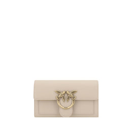 PINKO Beige Calf Leather Bos Taurus Shoulder Bag