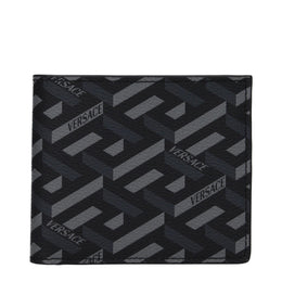 Versace Black Fabric Wallet