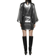 BLANCA VITA Silver Polyester Cocktail Dress