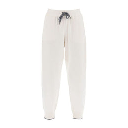 Brunello Cucinelli White Cashmere Athletic Pants