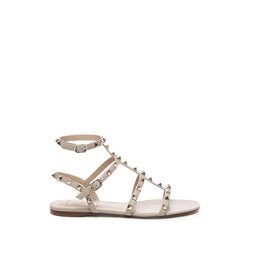 Valentino Garavani Beige Calfskin Strap-On Sandals
