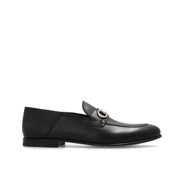 Salvatore Ferragamo Black Calfskin Slip-On Loafers