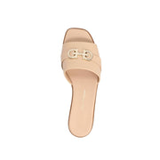 Salvatore Ferragamo Beige Calfskin Flat Sandals