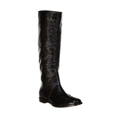 Sergio Rossi Black Calfskin Over The Knee