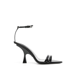 The Attico Black Silk Stiletto Heel Sandals