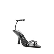 The Attico Black Silk Stiletto Heel Sandals