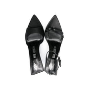 The Attico Black Silk Stiletto Heel Sandals