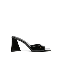 The Attico Black Calfskin Stiletto Heel Sandals