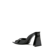 The Attico Black Calfskin Stiletto Heel Sandals