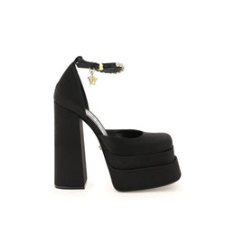 Versace Black Silk Platform Pumps