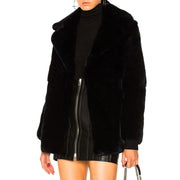 Alberta Ferretti Blue Rabbit Fur Coat