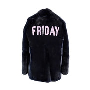 Alberta Ferretti Blue Rabbit Fur Coat