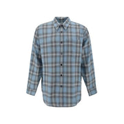 Ami Paris Blue Virgin Wool Pattern Shirt