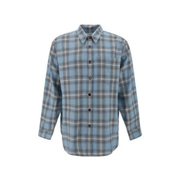 Ami Paris Blue Virgin Wool Pattern Shirt