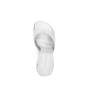 Amina Muaddi Silver Calfskin Mules