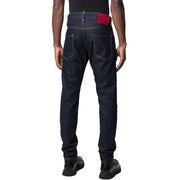 Dsquared² Blue Cotton Straight-Leg Jeans