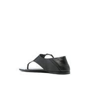 Saint Laurent Black Calfskin Flat Sandals