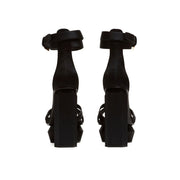 Balmain Black Silk Platform Sandals