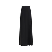 Valentino Black Silk Long Skirt