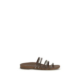 Pedro García Brown Calf Leather Bos Taurus Flip-Flop Sandals