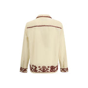 Baziszt Cream Hemp Pattern Shirt