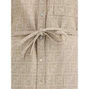 Fendi Beige Cotton Casual Dress