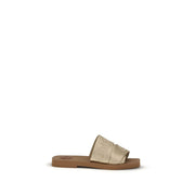 Chloé Gold Polyester Flat Sandals