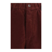 Fendi Bordeaux Cotton Casual Pants