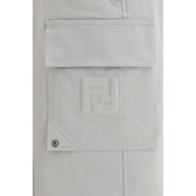 Fendi Silver Cotton Cargo Pants
