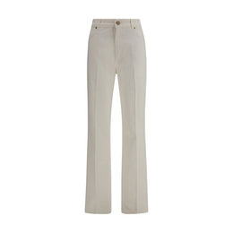 Balmain White Cotton Straight-Leg Jeans