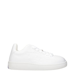 Burberry White Leather Low Top Sneakers