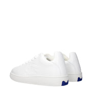 Burberry White Leather Low Top Sneakers