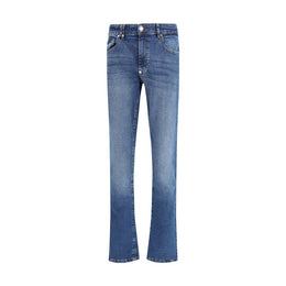 Philipp Plein Blue Cotton Straight-Leg Jeans