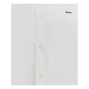 Prada White Fleece Wool Dress Shirt