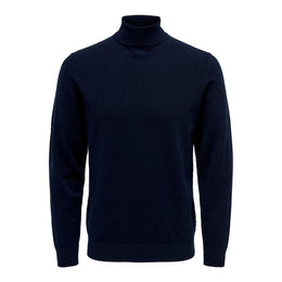 Only & Sons Blue Polyester Turtleneck