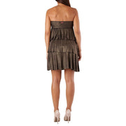 Met Gold Viscose Short Dress