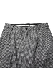Dolce & Gabbana Gray Houndstooth Straight Dress Trouser Pants
