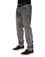 Dolce & Gabbana Gray Cotton Straight Leg Denim Trouser Jeans