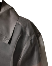 Dolce & Gabbana Gray Sheer Silk Button Front Men Dress Shirt