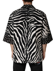 Dolce & Gabbana Black White Zebra ButtonDown Oversize Shirt
