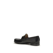 Valentino Garavani Black Calf Leather Bos Taurus Slip-On Loafers